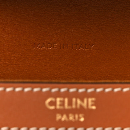 Celine Triomphe Canvas Calfskin Margo Wallet on Chain Tan 6 of 10