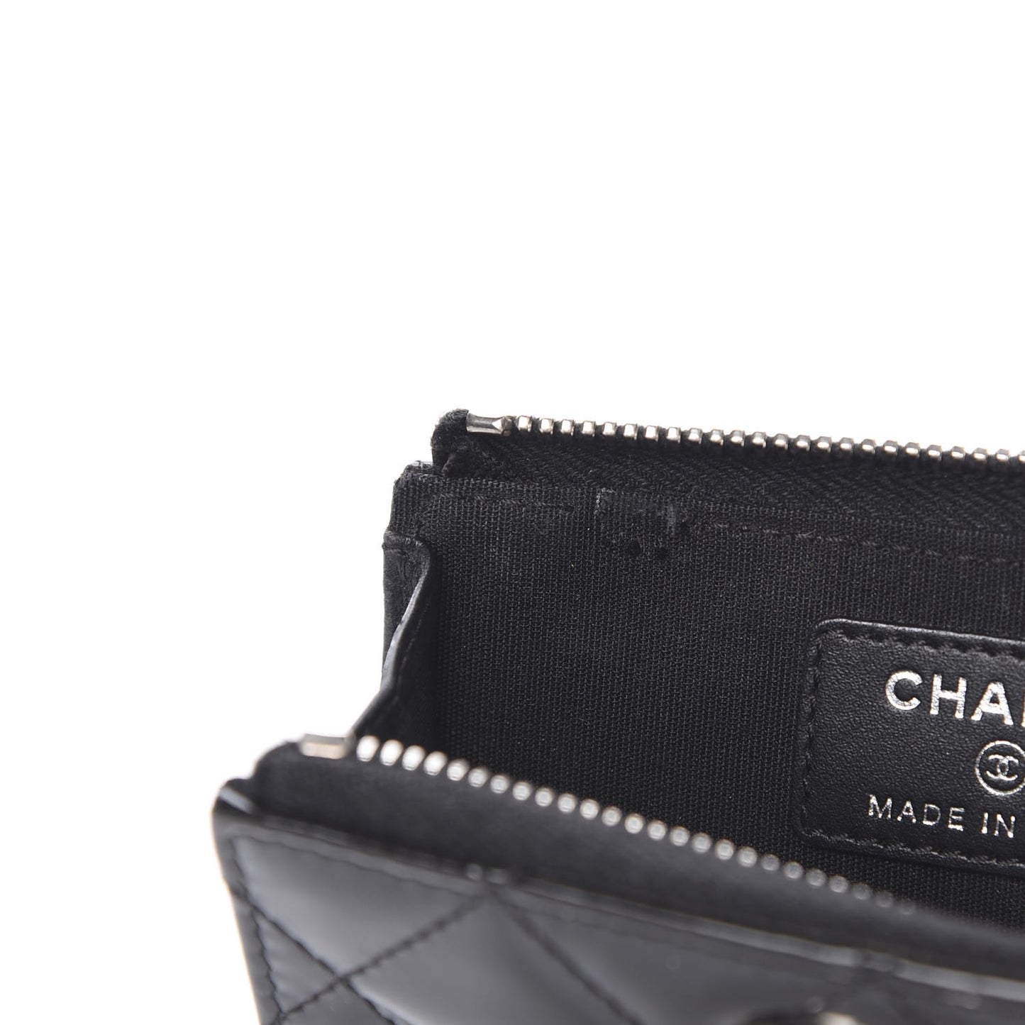 Patent Quilted Brilliant Key Holder Case Black