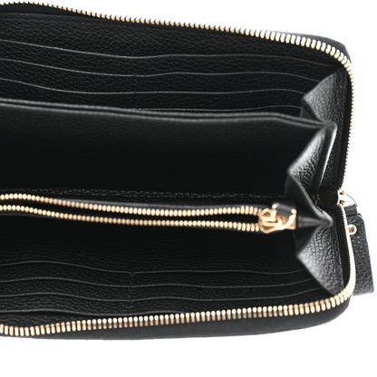 Valentino Garavani Pebbled Calfskin Rockstud Zip Around Wallet Black 5 of 6
