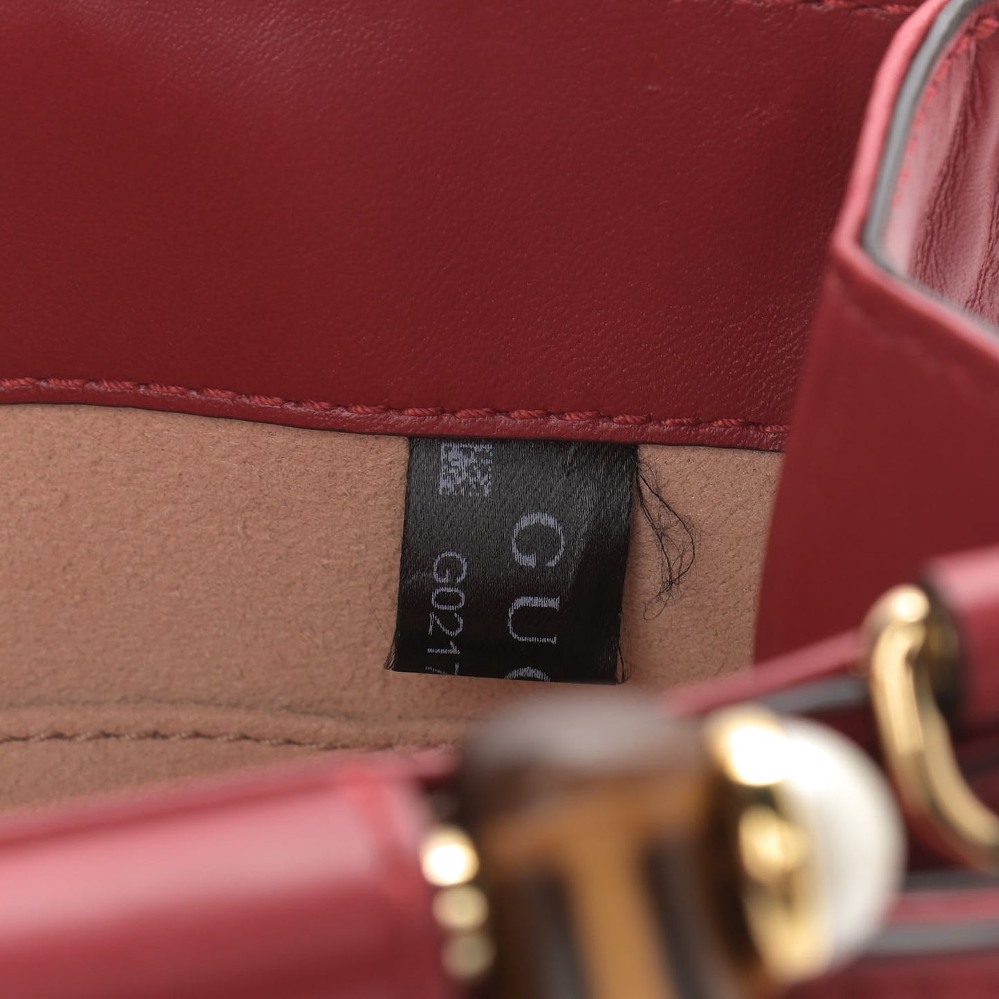Nappa Bamboo Web Mini Nymphaea Top Handle Bag Hibiscus Red