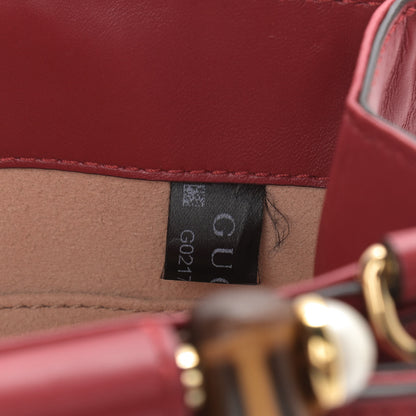Gucci Nappa Bamboo Web Mini Nymphaea Top Handle Bag Hibiscus Red 8 of 11