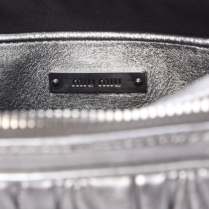 Miu Miu Nappa Matelasse Double Zip Chain Shoulder Bag Cromo 7 of 8