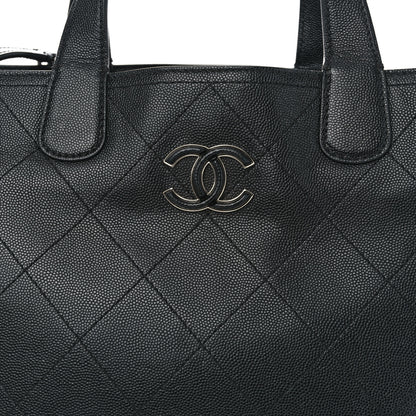 Chanel Caviar Stitched Medium Lady Coco Shopping Tote Black 8 of 10