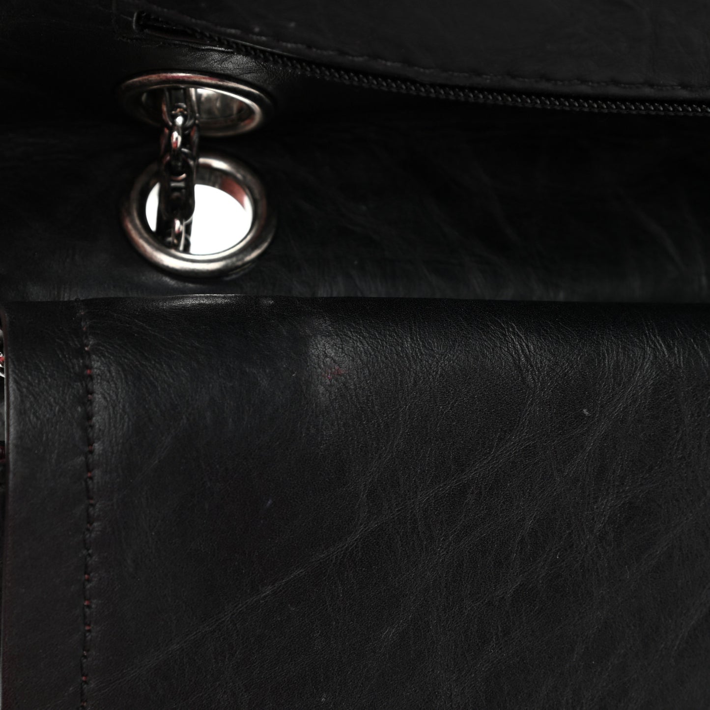 Aged Calfskin Quilted 2.55 Reissue 226 Flap Black