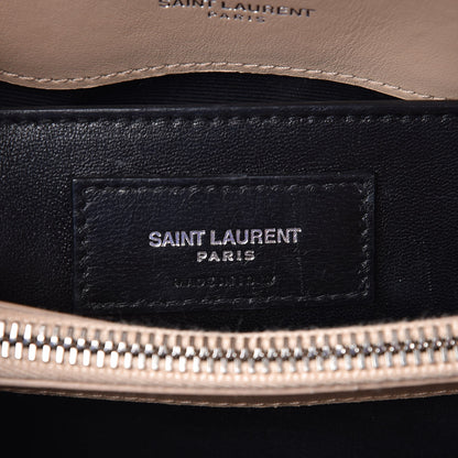 Saint Laurent Calfskin Y Quilted Monogram Small Loulou Chain Satchel Nude Powder 6 of 9