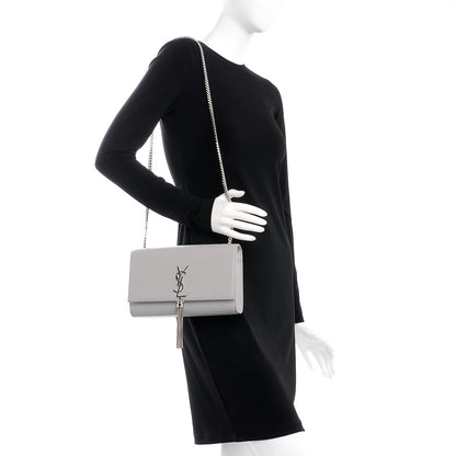Saint Laurent Smooth Calfskin Medium Classic Monogram Kate Tassel Satchel Souris 2 of 7