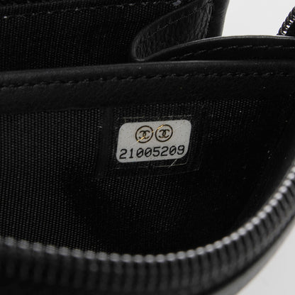 Chanel Calfskin Chevron Zip Around Boy Wallet Black 8 of 8