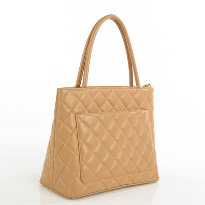 Chanel Caviar Quilted Medallion Tote Beige 3 of 8