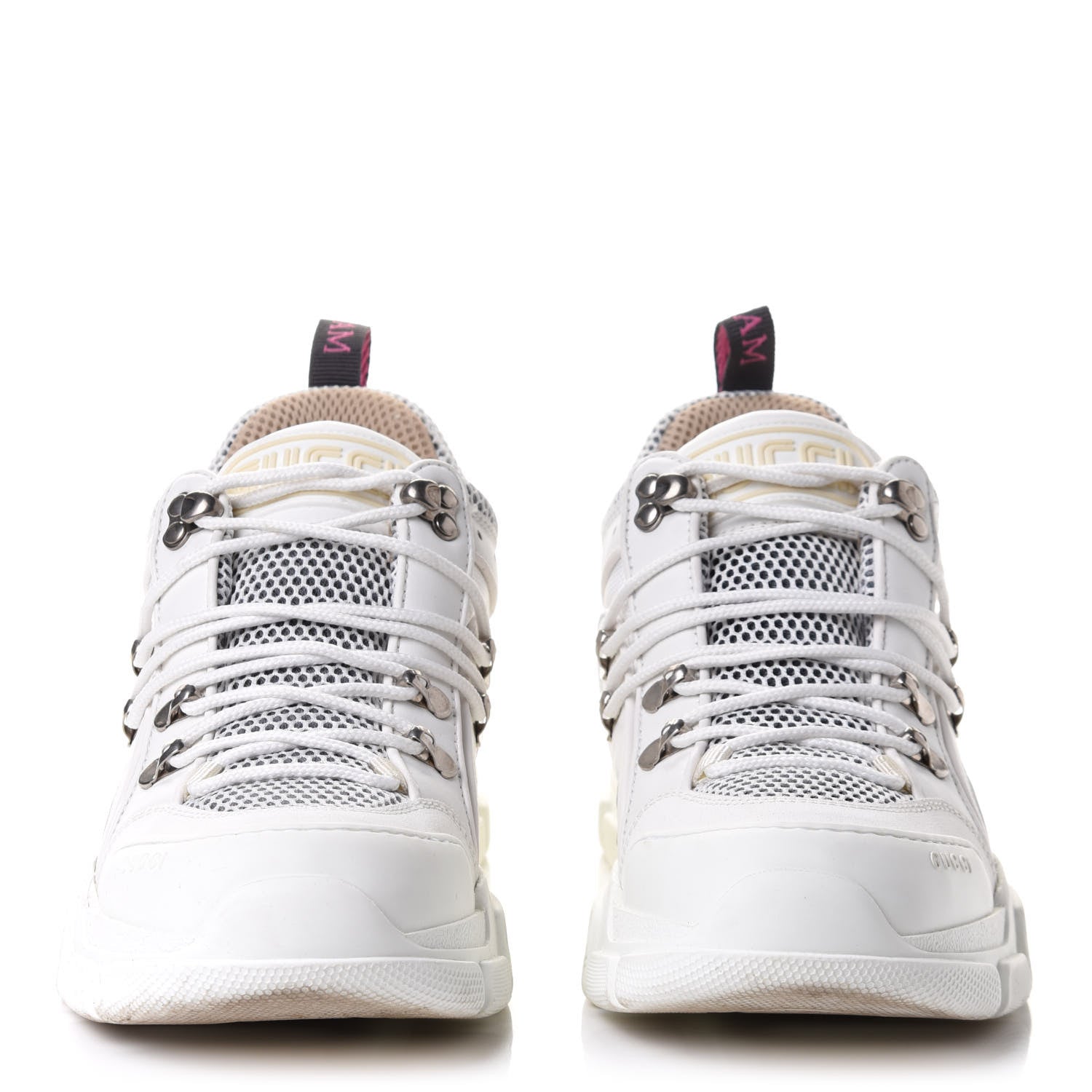 Gucci X SEGA Mesh Calfskin Suede Womens Flashtrek Sneakers 39.5 Great White 2 of 10