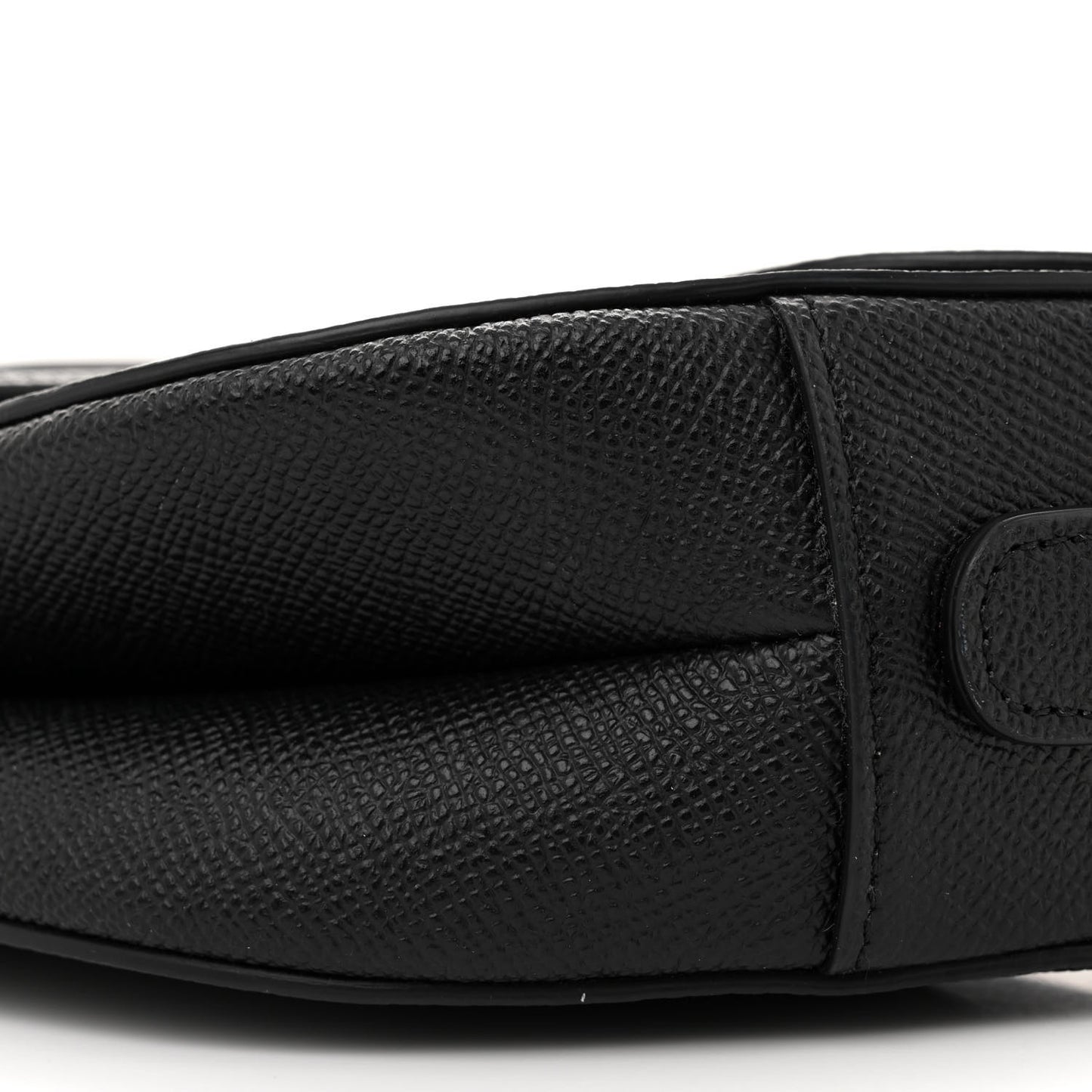 Grained Calfskin Saddle Bag Black
