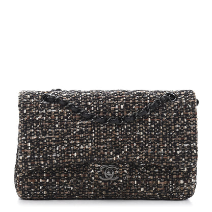 Chanel Tweed Quilted Medium Double Flap Brown 1 of 11