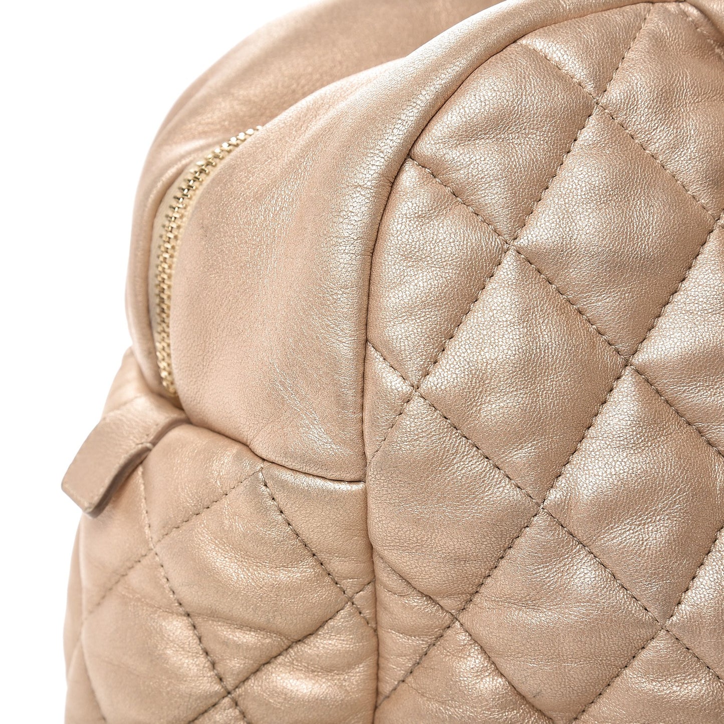 Metallic Lambskin Coco Cocoon Bowler Light Gold