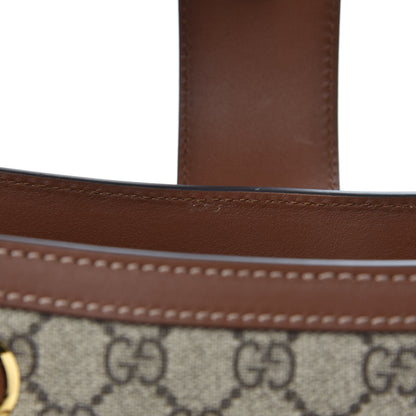 Gucci GG Supreme Monogram Calfskin Small Padlock Tote Beige Ebony Tuscany 10 of 10