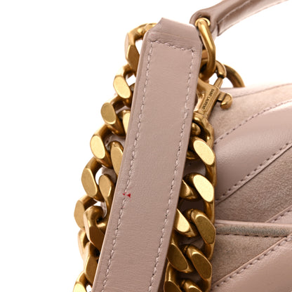 Saint Laurent Calfskin Suede Matelasse Chevron Medium Monogram College Bag Rose Poudre 15 of 16