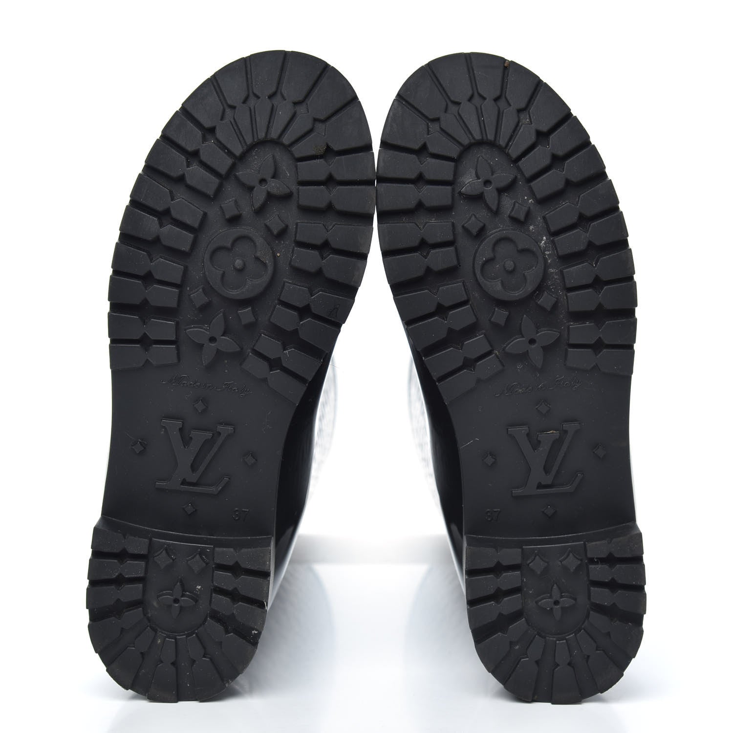 Louis Vuitton Rubber Embossed Monogram Splash Rain Boots 37 Black 5 of 9