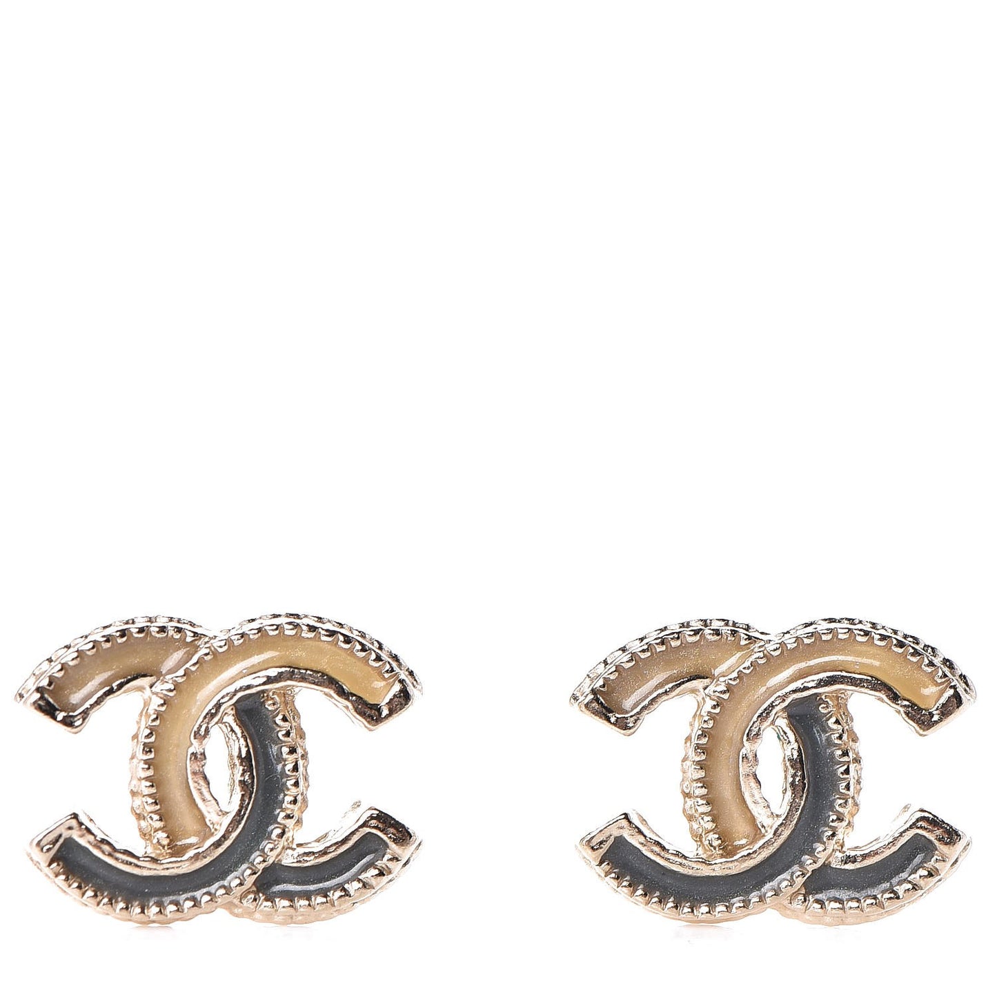 Glitter Enamel CC Earrings Gold