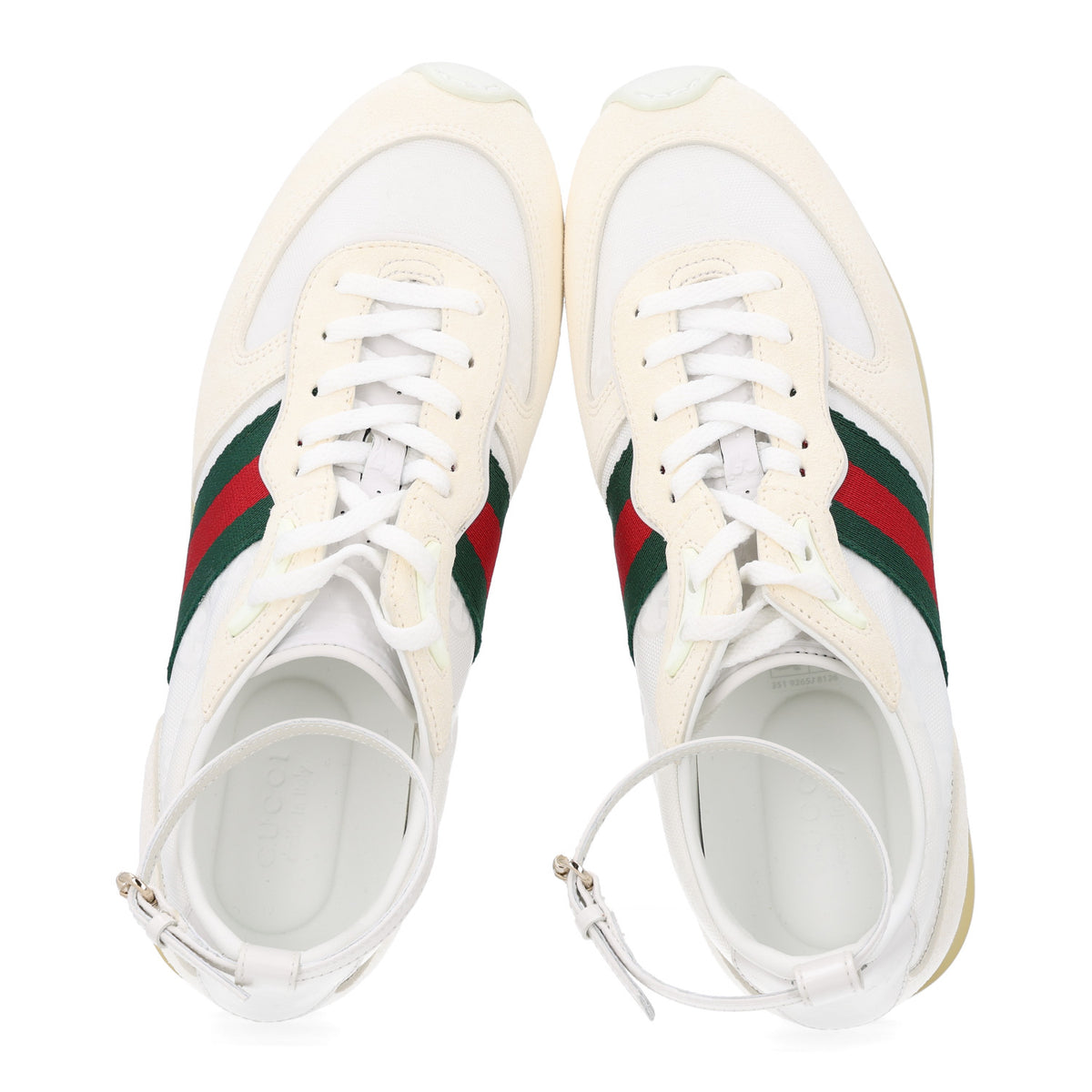 GG Suede Monogram Web Re-Motion Sneakers 36.5 White