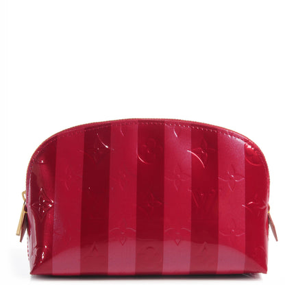 Louis Vuitton Vernis Rayures Cosmetic Pouch Pomme D'Amour 1 of 8