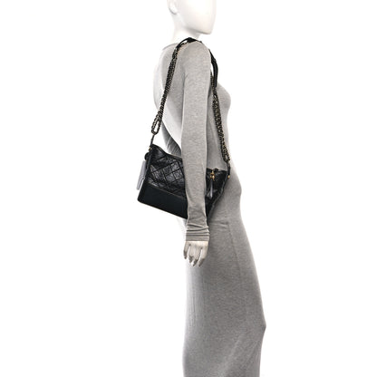 Chanel Aged Calfskin Quilted New Medium Gabrielle Hobo Black 2 of 10