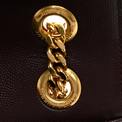 Saint Laurent Grain De Poudre Matelasse Chevron Large Monogram Satchel Rouge Legion 12 of 12