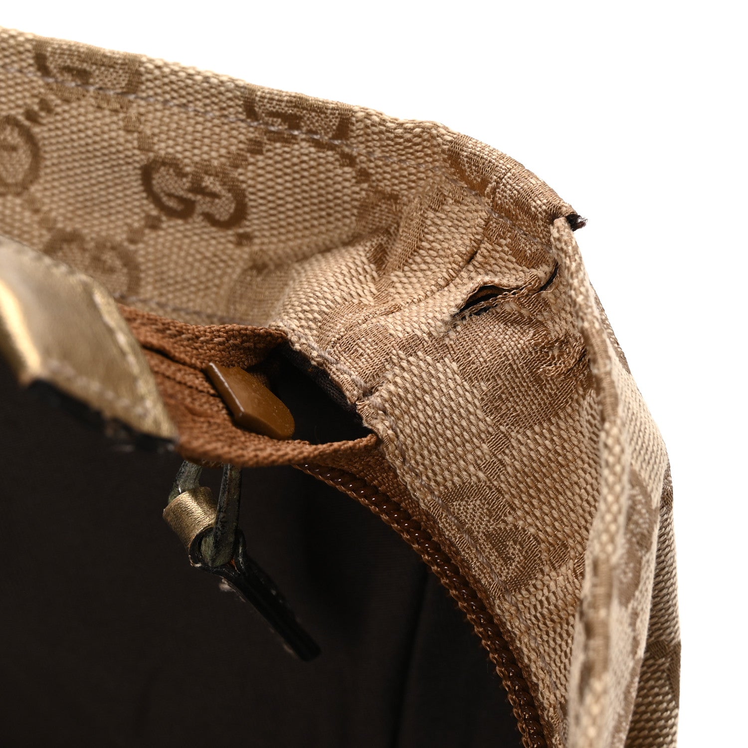 Gucci GG Monogram Medium Web Handle Bucket Tote Pink Gold 14 of 14
