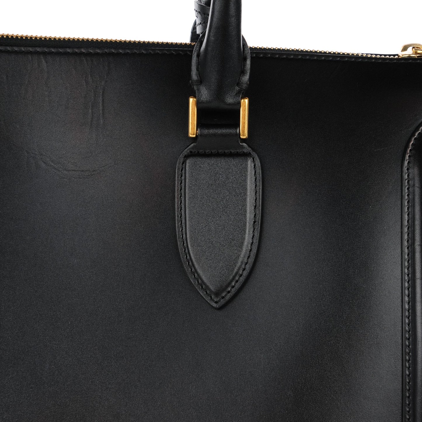 Calfskin Zip Up Heroine Tote Black