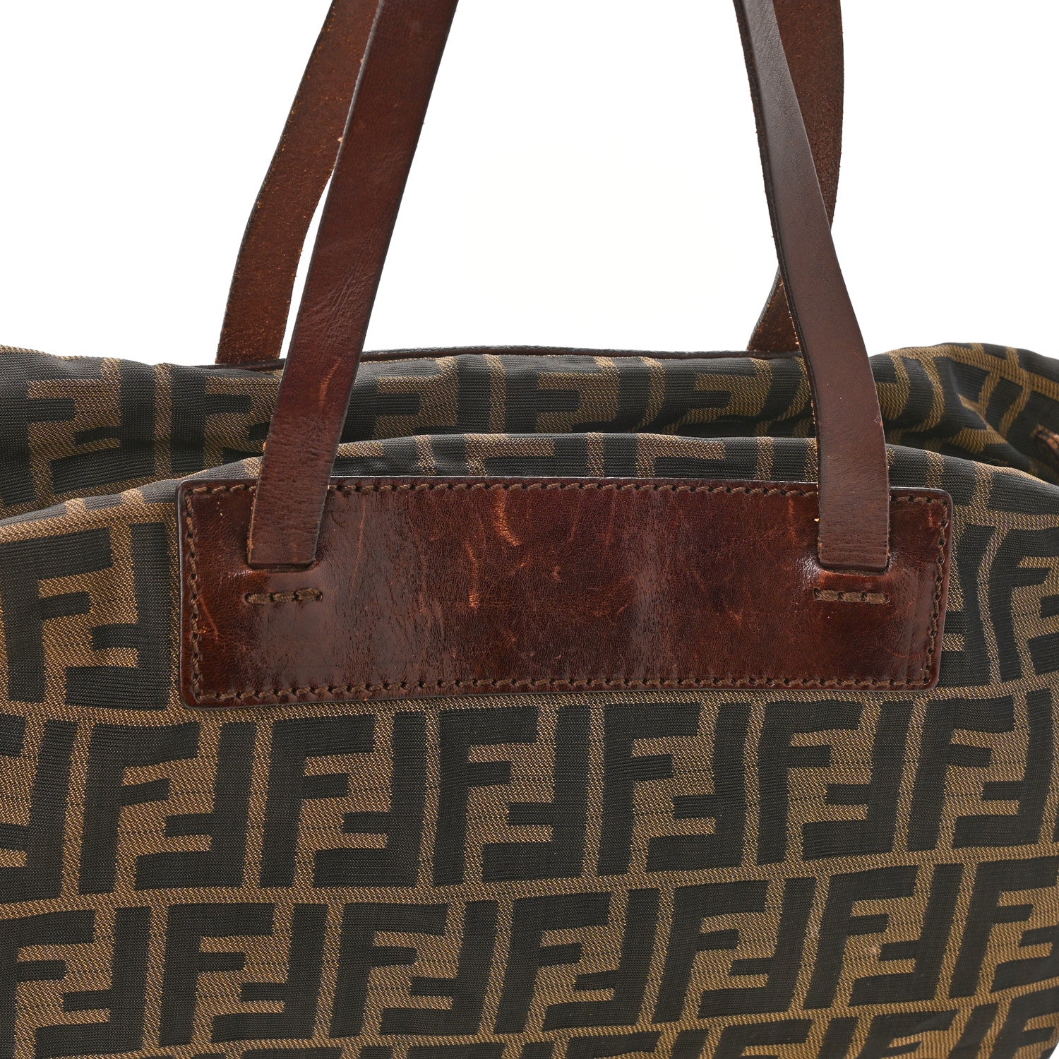 Fendi Zucca Calfskin Large Shopper Tote Tobacco 9 of 9