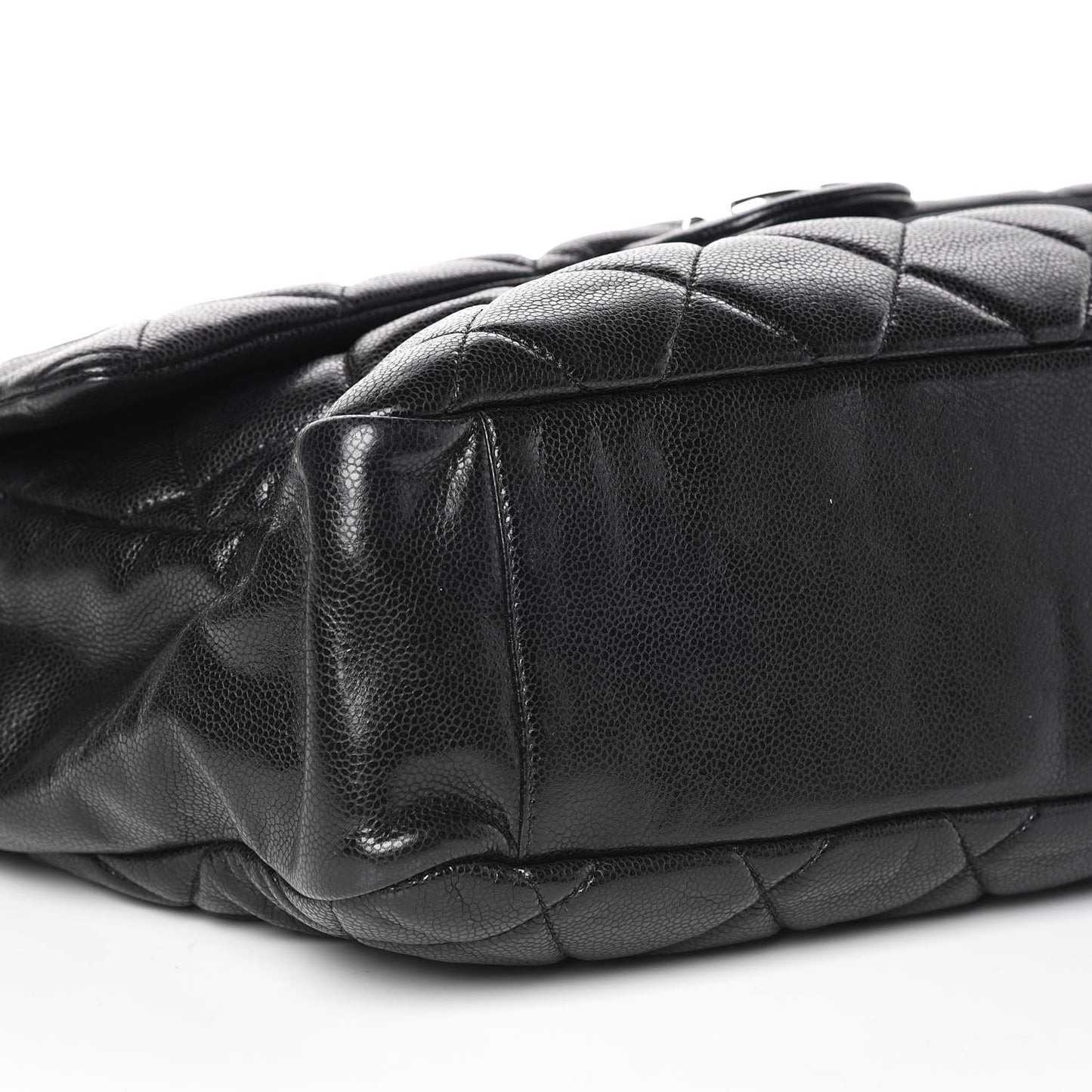 Glazed Caviar Quilted Stretch Spirit Messenger Bag Black
