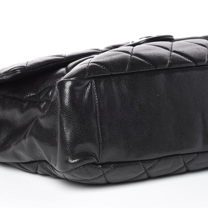 Chanel Glazed Caviar Quilted Stretch Spirit Messenger Bag Black 5 of 9