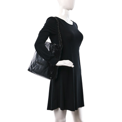 Chanel Shiny Calfskin Quilted Small Chanel 22 So Black 2 of 11