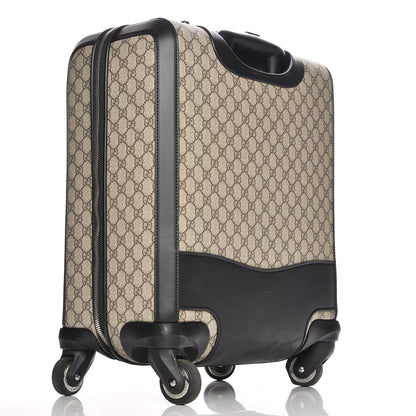 Gucci GG Supreme Monogram Calfskin Carry On Trolley Beige Ebony Black 3 of 12