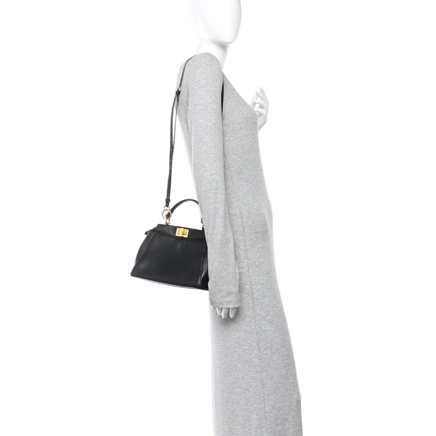Fendi Nappa Mini Peekaboo Iconic Satchel Black 1889961 – FASHIONPHILE