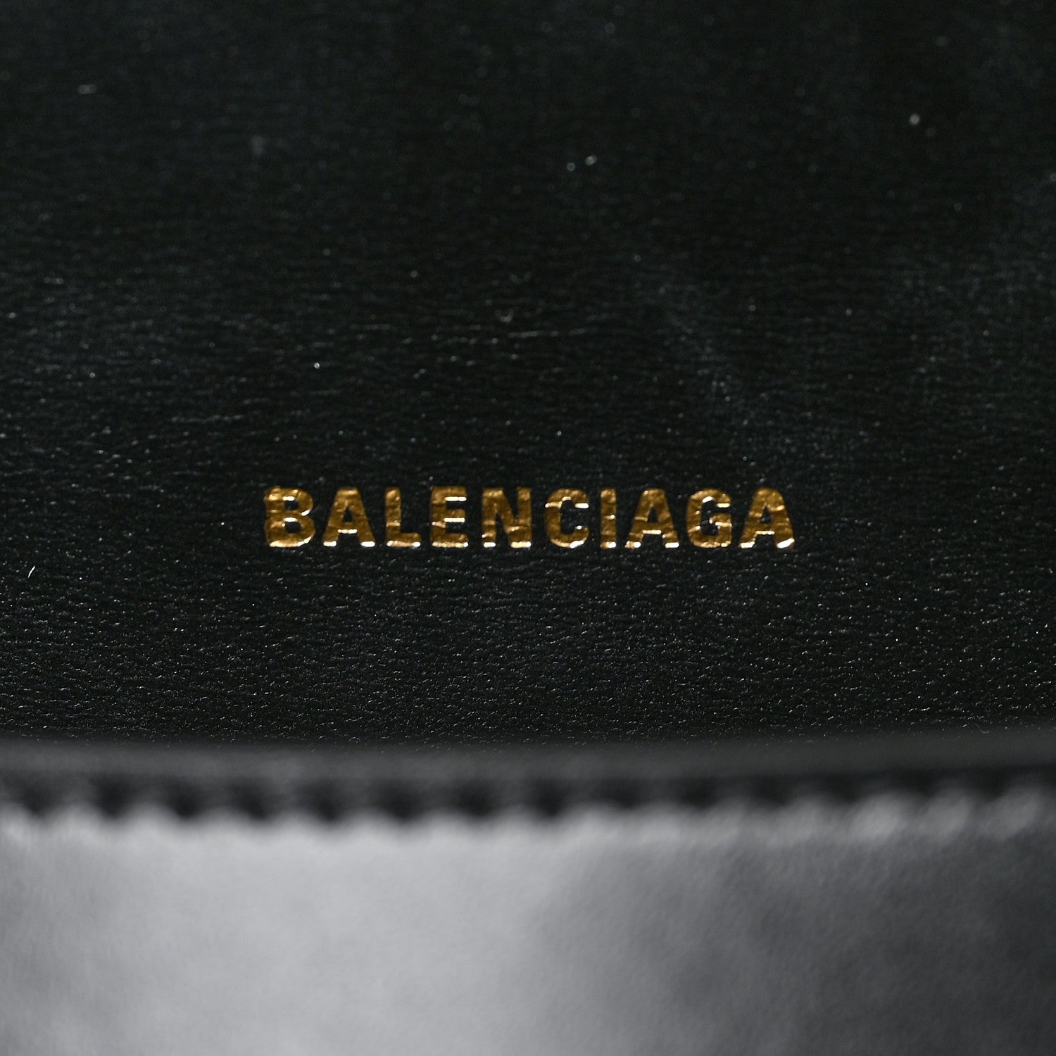 Balenciaga Shiny Box Calfskin Small Hourglass Top Handle Bag Black 6 of 6