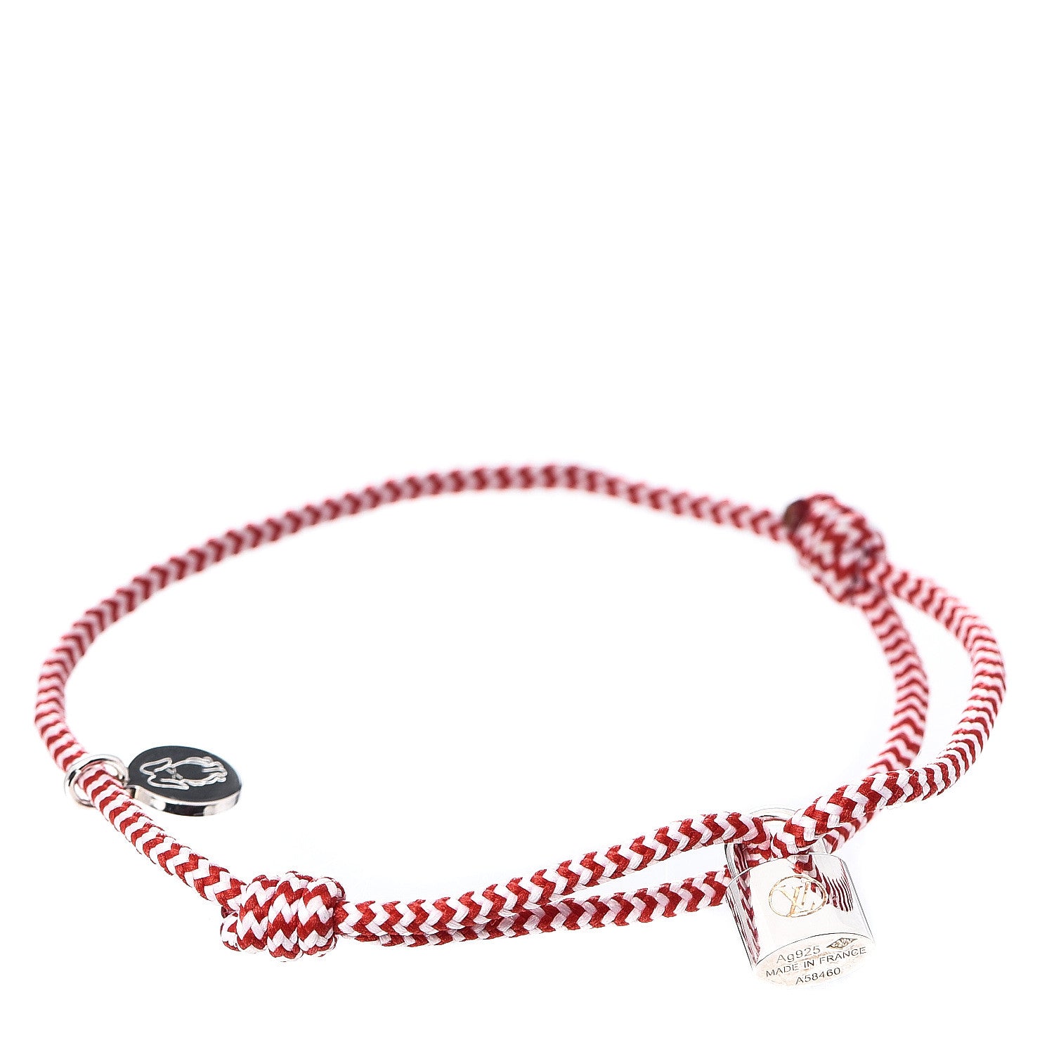 Louis Vuitton X UNICEF Sterling Silver Lockit Bracelet Red White 3 of 4