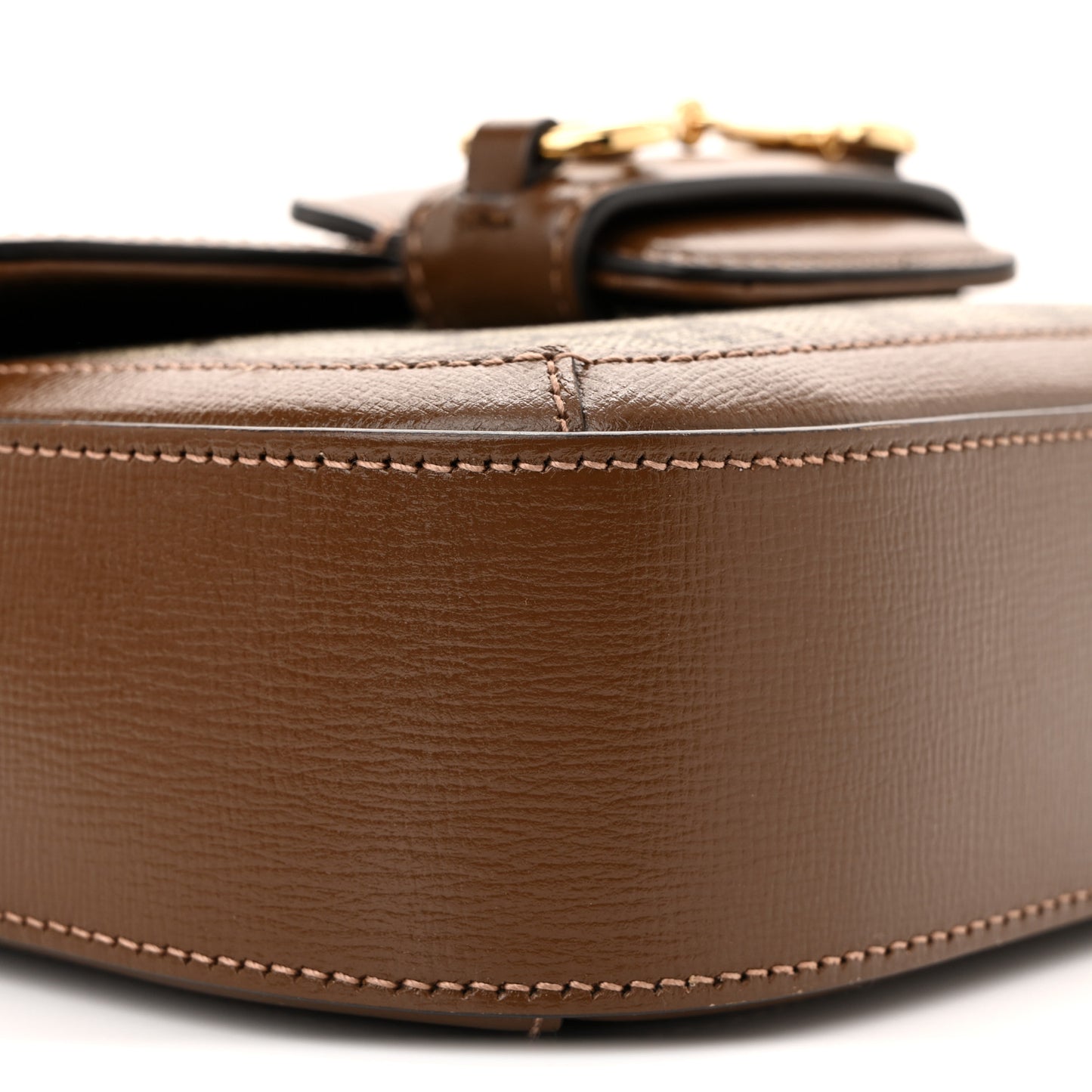 GG Supreme Monogram Web Mini Horsebit 1955 Shoulder Bag Beige Brown Sugar