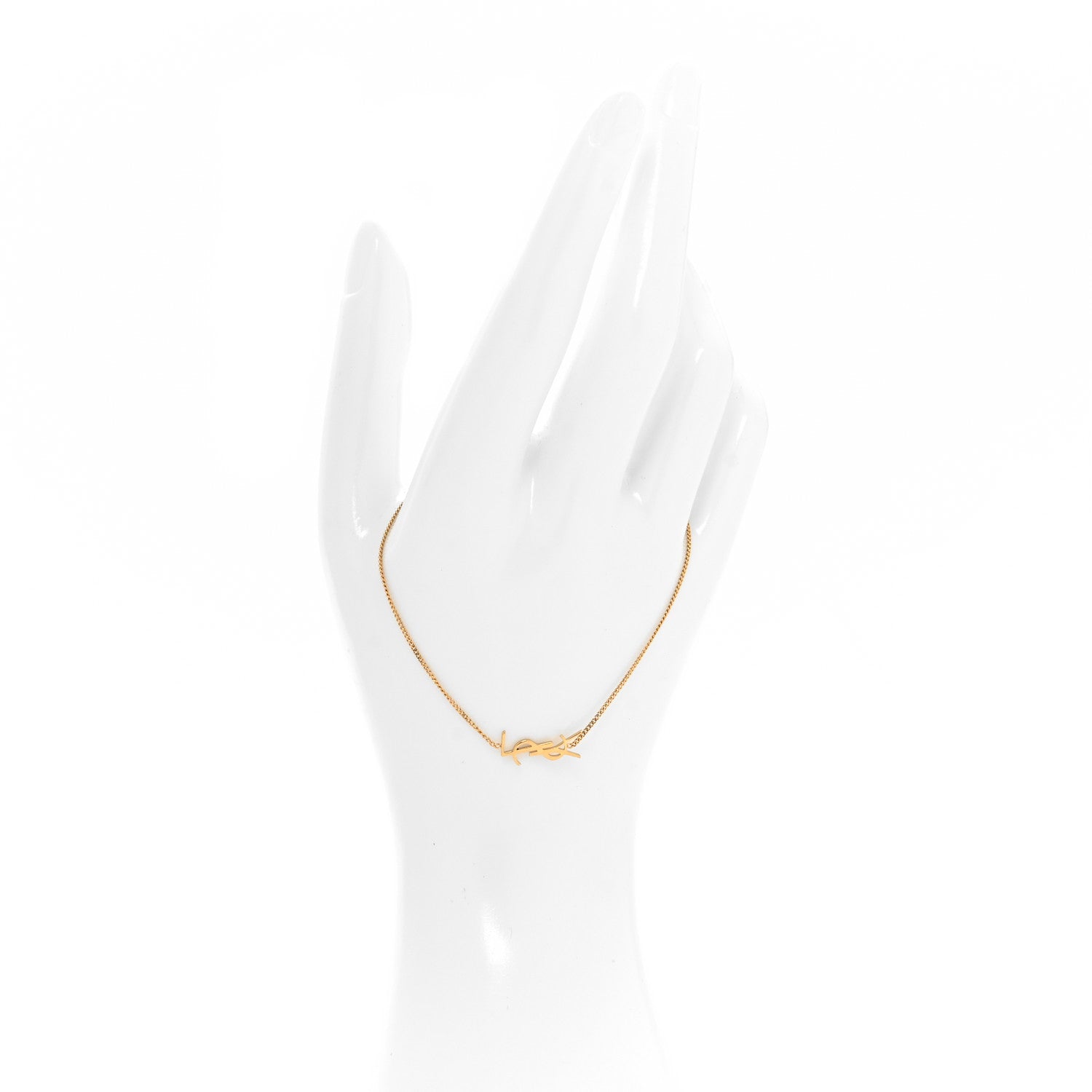 Saint Laurent Brass Monogram Charm Bracelet 2 of 4