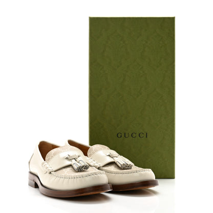 Gucci Calfskin GG Supreme Tassel Womens Loafers 35.5 Mystic White 13 of 13