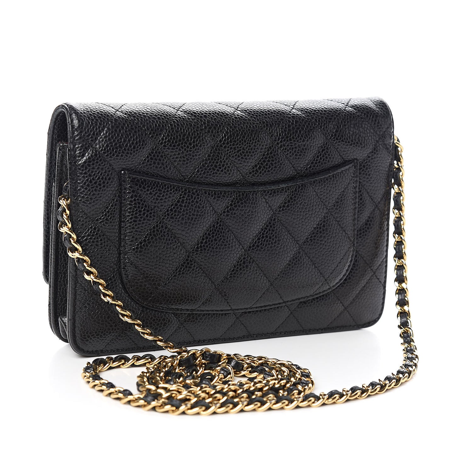 Caviar Quilted Wallet On Chain WOC Black