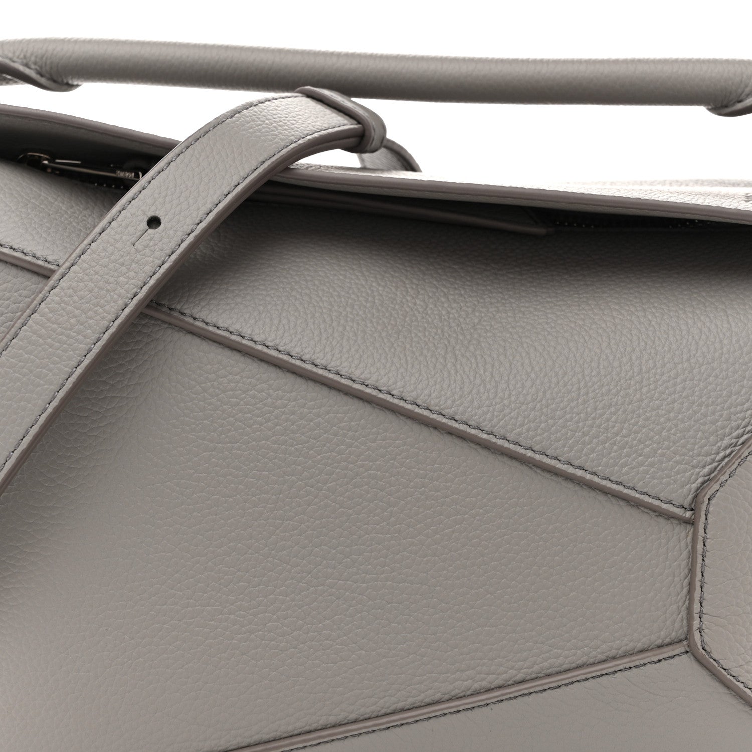 Loewe Soft Grained Calfskin Small Puzzle Edge Bag Pearl Grey 8 of 11