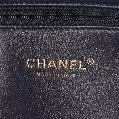 Chanel Lambskin Shearling Medium Flap Fuchsia Navy 6 of 10
