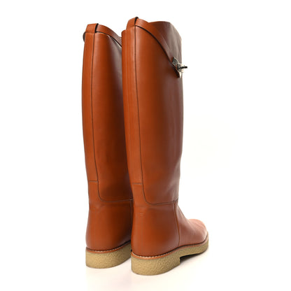 Hermes Calfskin Faustine Boots 40.5 Naturel 4 of 7