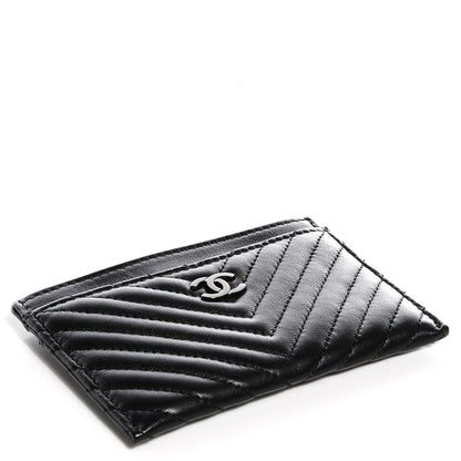 Chanel Lambskin Chevron Card Holder Black 4 of 8