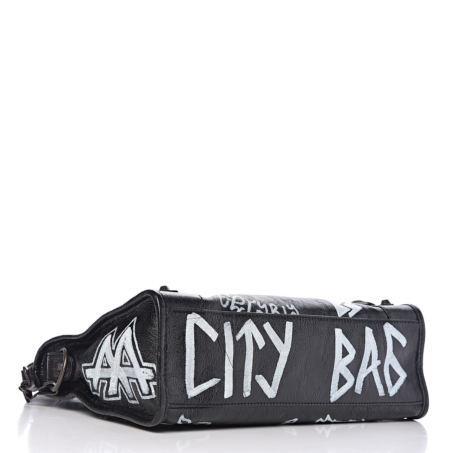 Balenciaga Agneau Classic Hardware Graffiti All Over S City Black 5 of 11