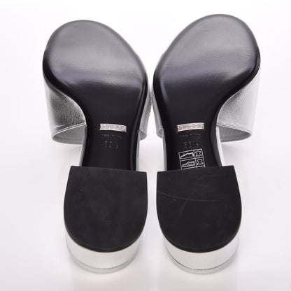 Gucci Metallic Nappa Crystal Maxine Horsebit Slide Sandals 38.5 Silver 5 of 9