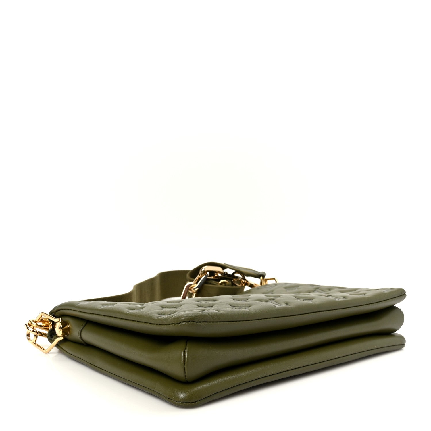 Louis Vuitton Lambskin Embossed Monogram Coussin MM Khaki 4 of 12