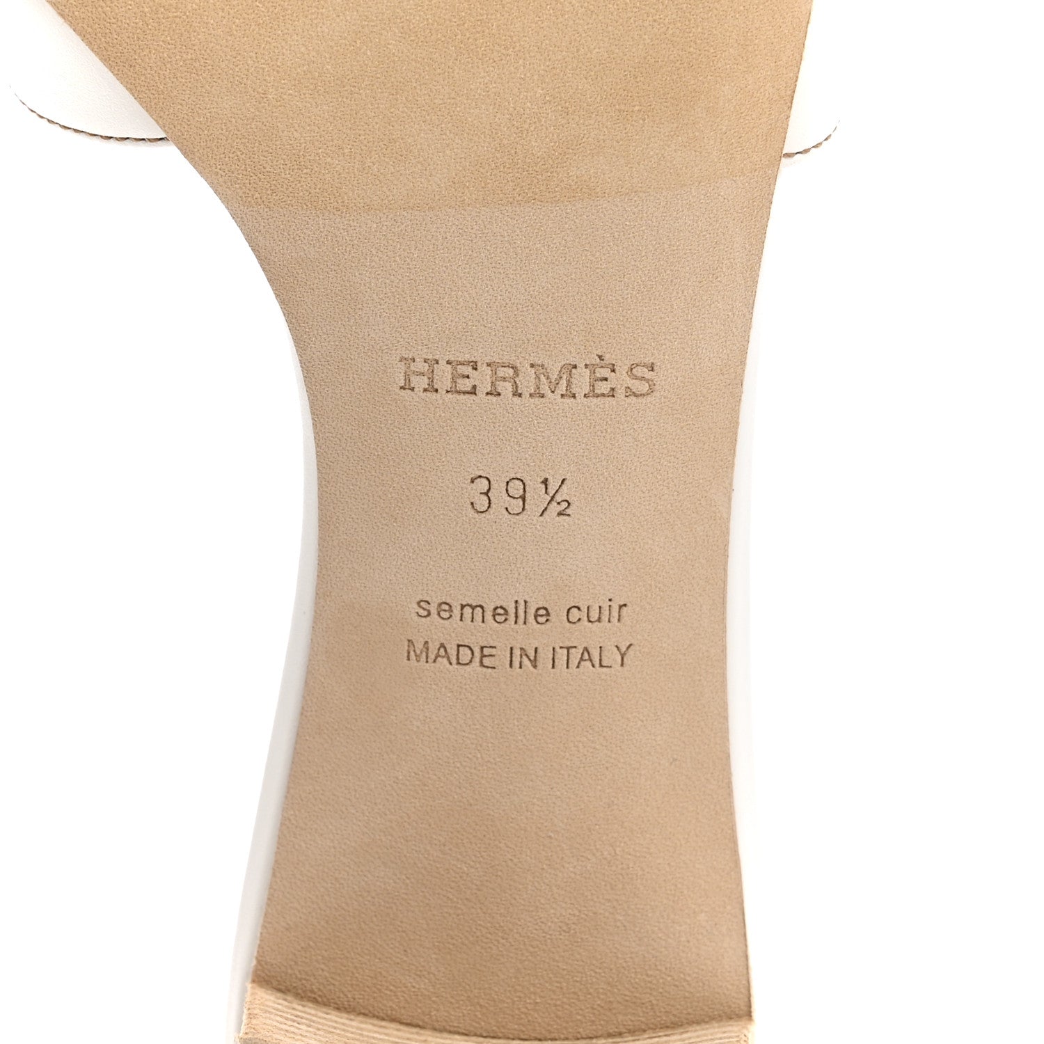 Hermes Calfskin Oasis Sandals 39.5 White 8 of 10