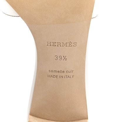 Hermes Calfskin Oasis Sandals 39.5 White 8 of 10