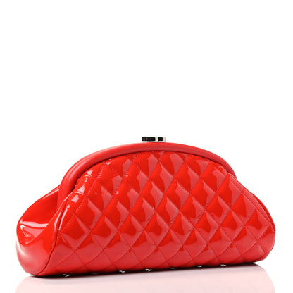 Chanel Patent Quilted Timeless Clutch Red 2 of 3