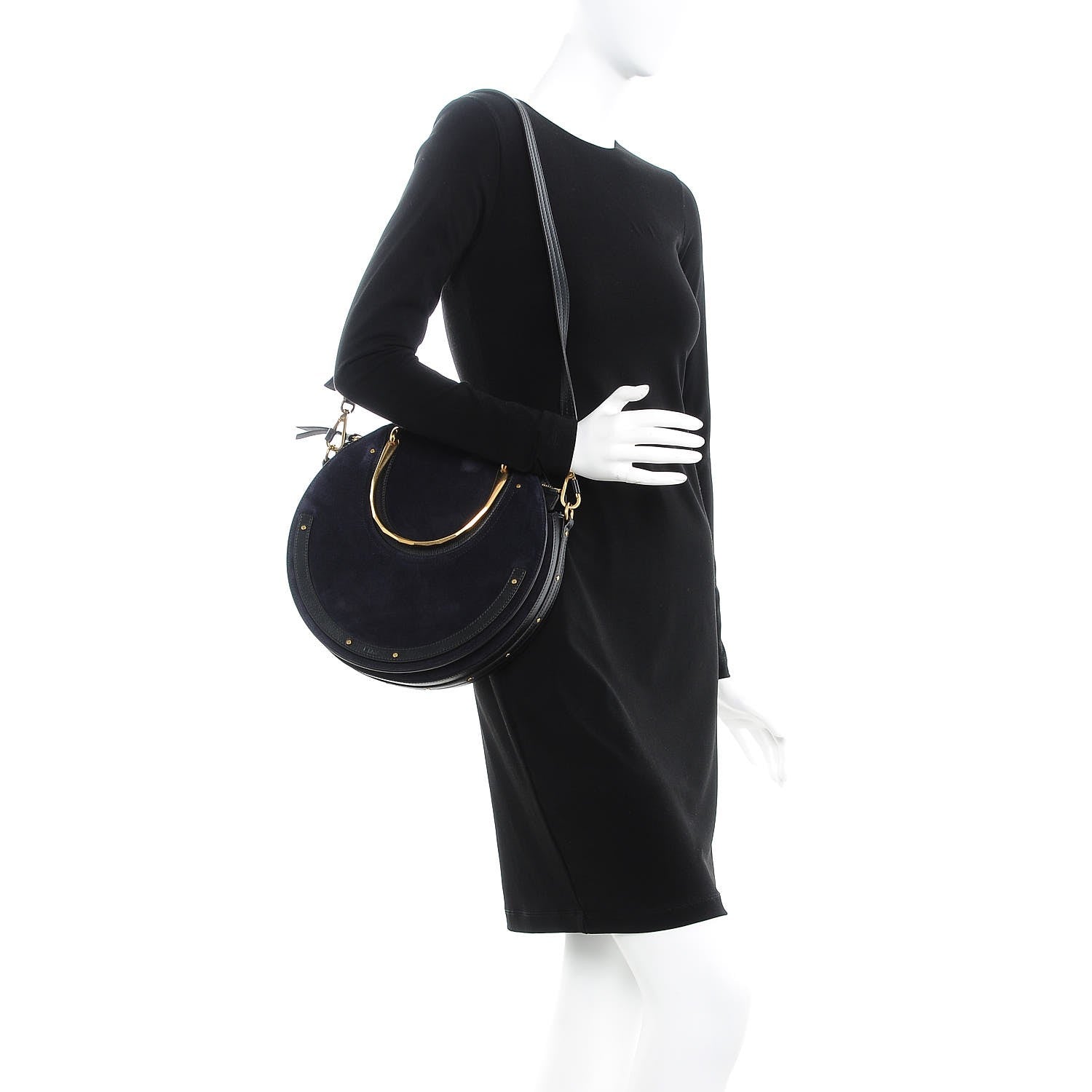 Chloe Calfskin Suede Medium Pixie Bag Full Blue 2 of 8