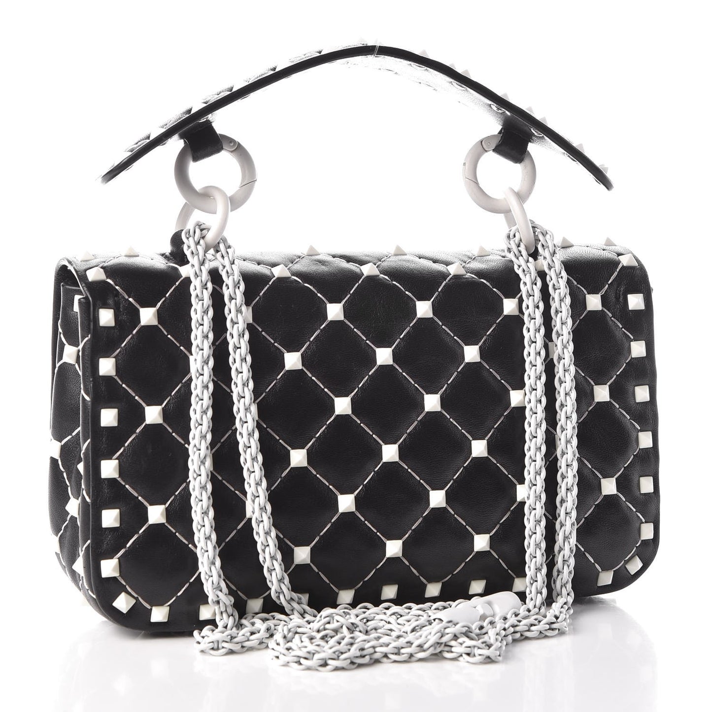 Lambskin Small Free Rockstud Spike Shoulder Bag Black